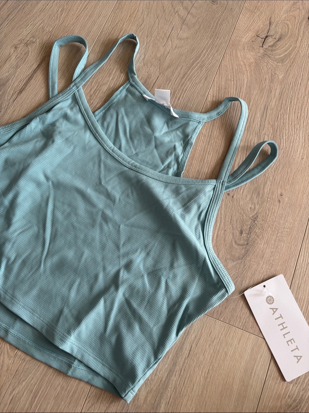 Athleta Double-Strap Ribbed Camisole in Seafoam